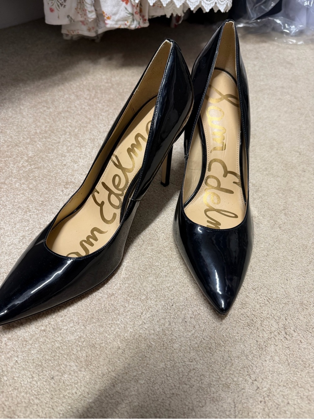 Sam Edelman Black Patent Stiletto Pumps